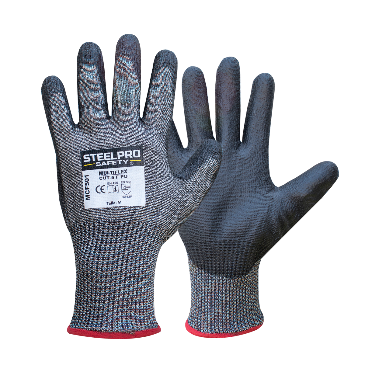 Guante anticorte recubierto de PU gris STEELPRO Multiflex Cut-5 · foto 2